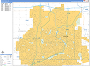 Sioux Falls  Wall Map Basic Style